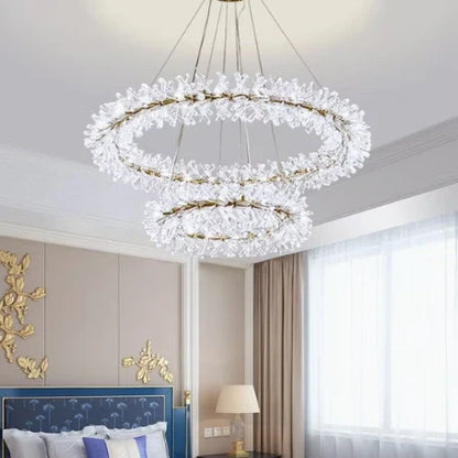 LED flower crystal pendant chandelier
