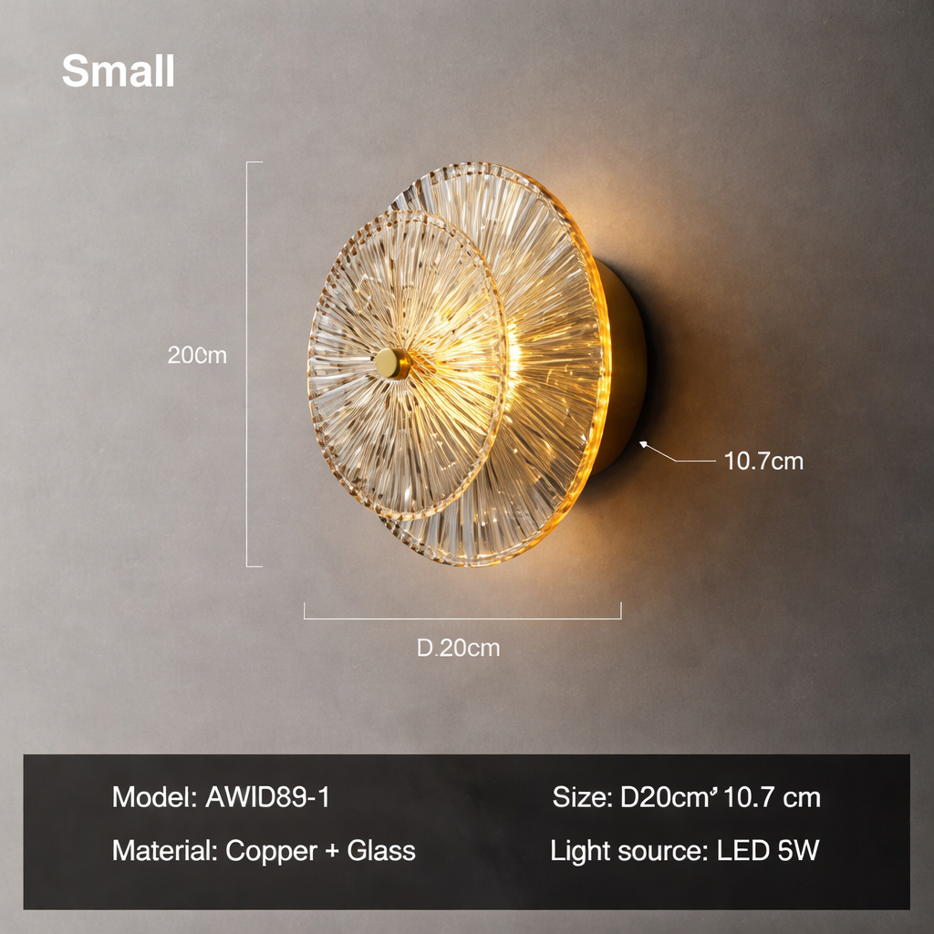 LED glass wall sconce for living room