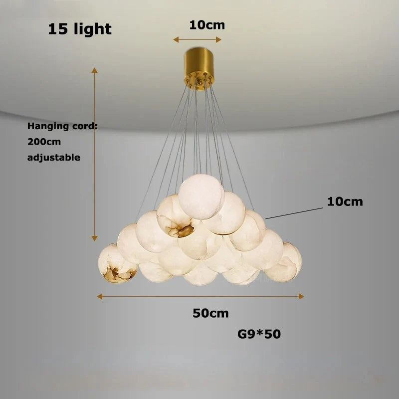 LED marble ceiling light close-up