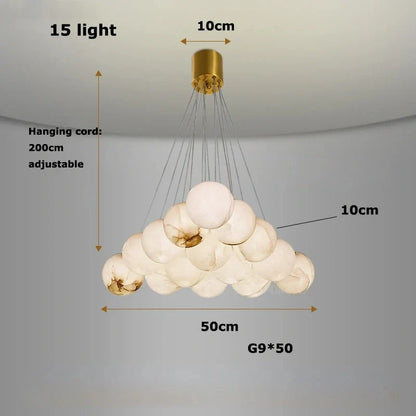LED marble ceiling light close-up