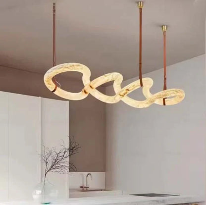 LED marble pendant light installed