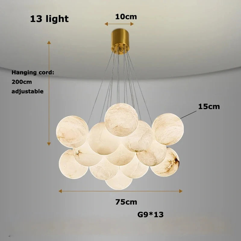 LED marble pendant side view