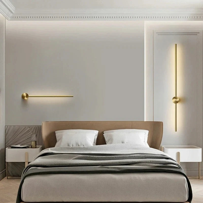 LED pole wall light with brass finish