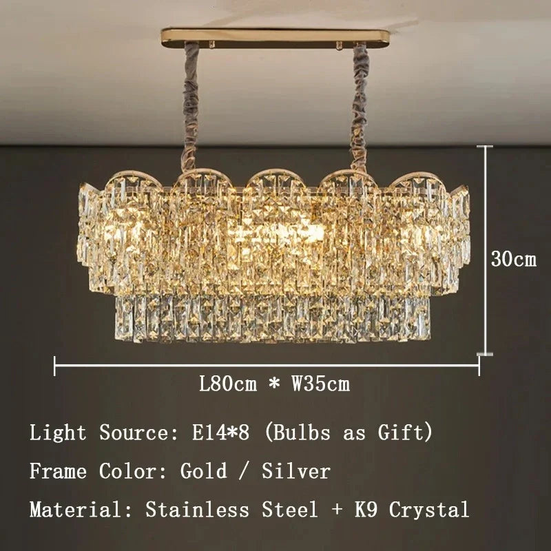 Luxury LED crystal hanging chandelier