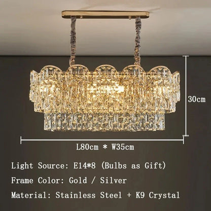 Luxury LED crystal hanging chandelier