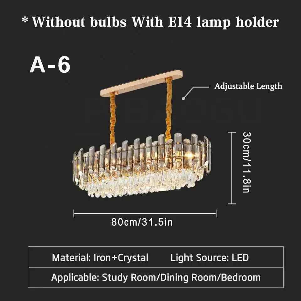 Luxury LED crystal pendant ceiling fixture