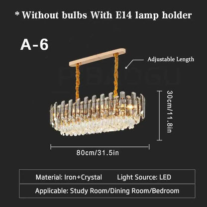 Luxury LED crystal pendant ceiling fixture