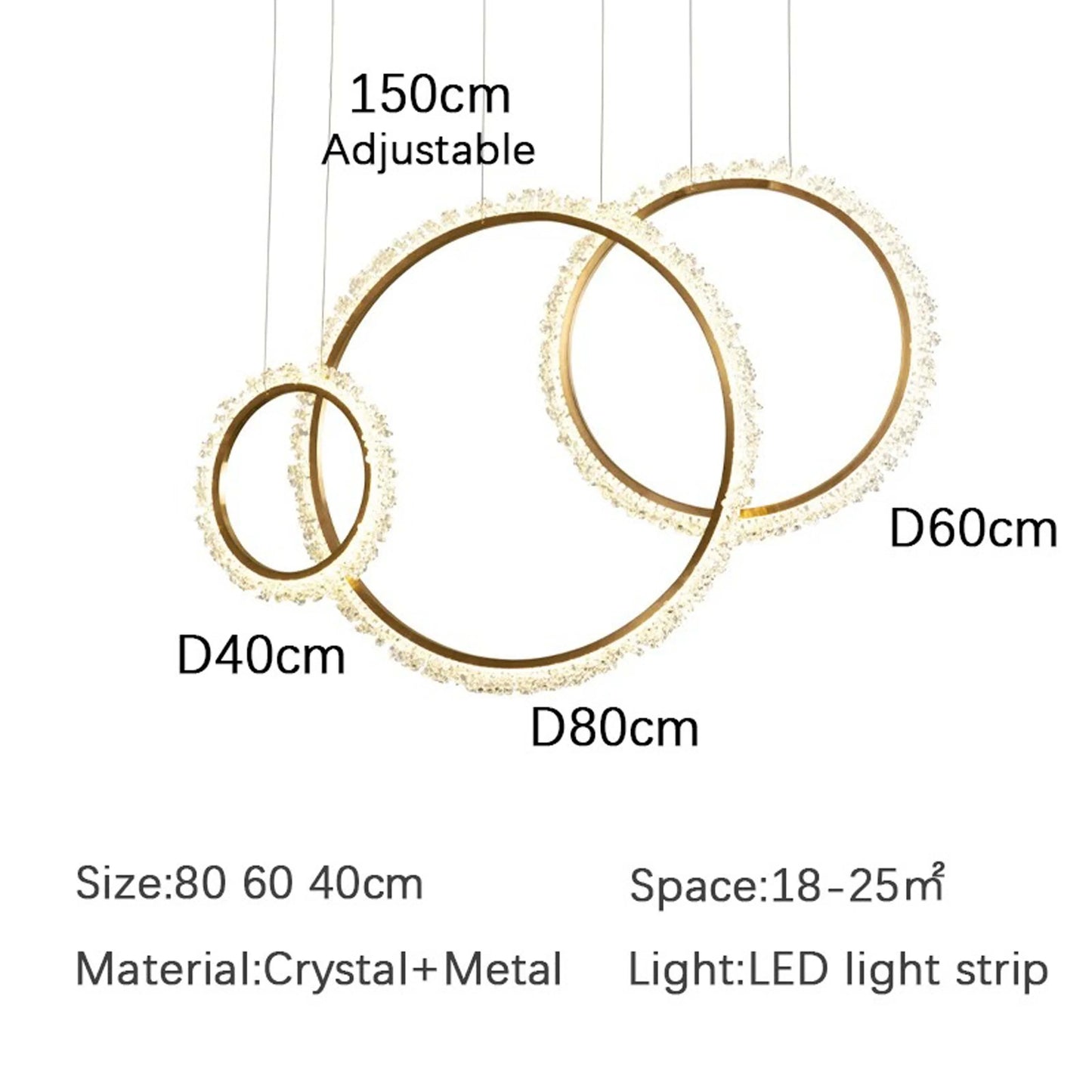 Luxury LED crystal pendant chandelier