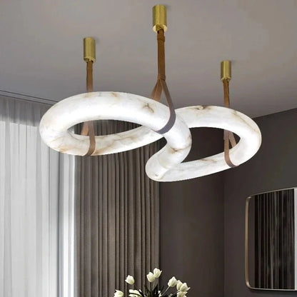 Luxury alabaster ring hanging chandelier