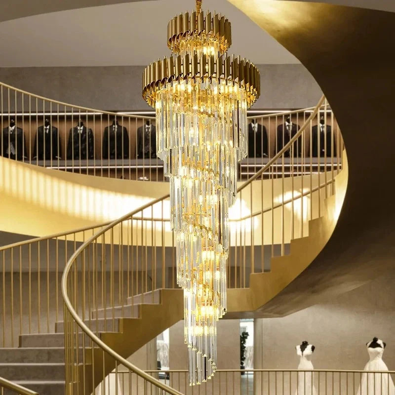 Luxury black and gold LED crystal light