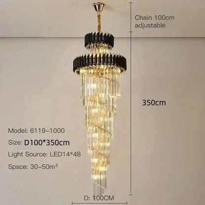 Luxury black and gold crystal chandelier close‑up