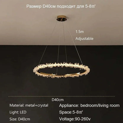 Luxury chandelier over dining table