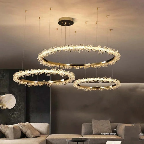 Luxury crystal LED chain chandelier
