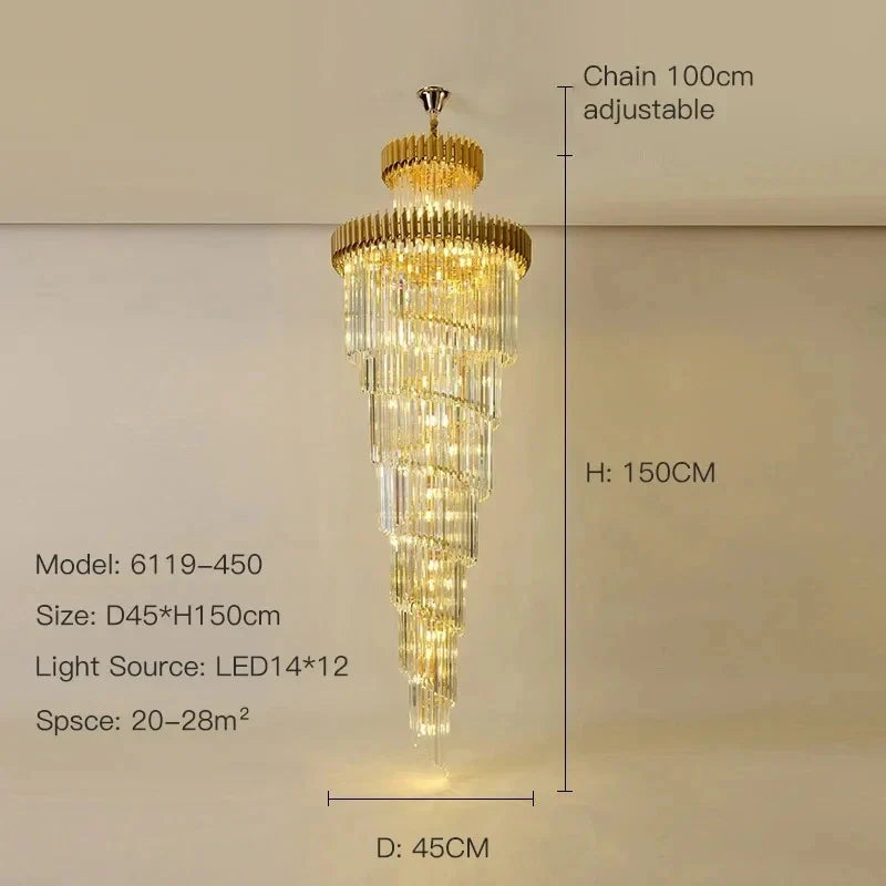 Luxury crystal ceiling fixture in black and gold