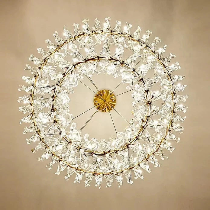 Luxury crystal flower pendant light