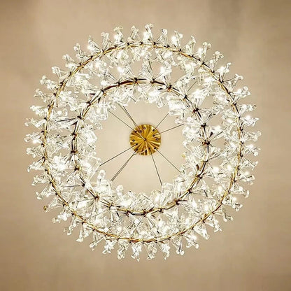 Luxury crystal flower pendant light