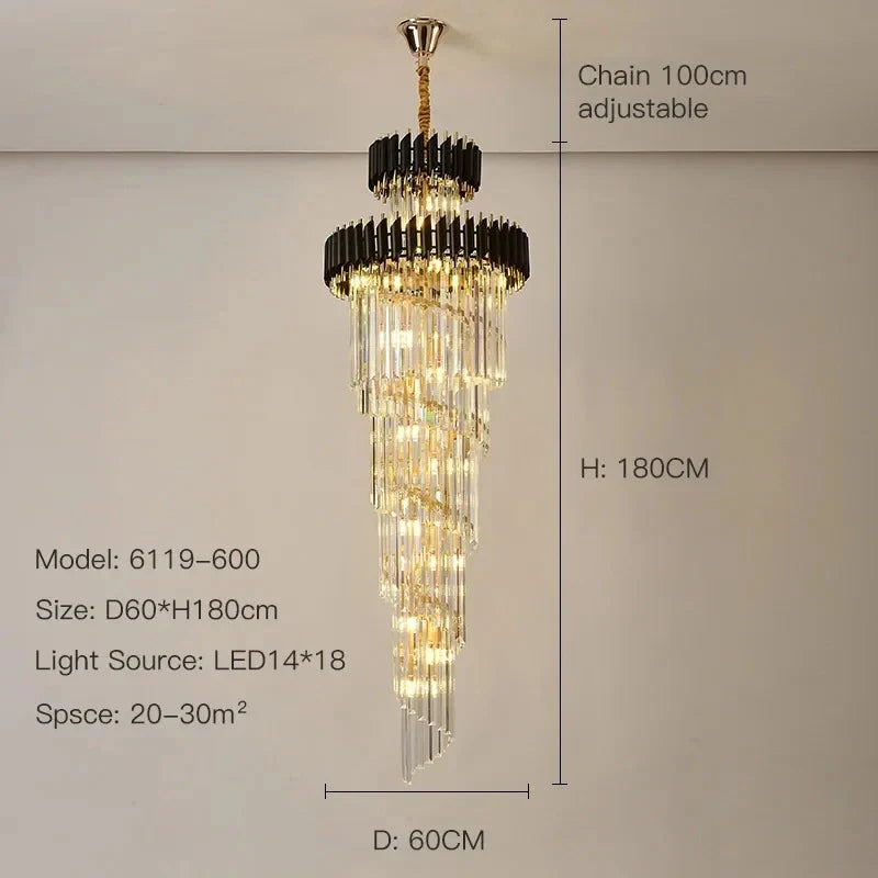 Luxury crystal light fixture for home decor