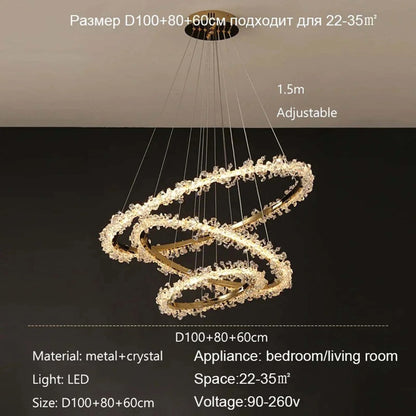 Luxury crystal pendant bedroom light