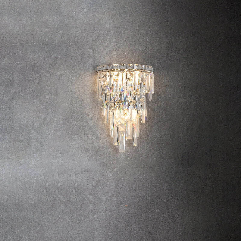 Luxury gold crystal bedside sconce
