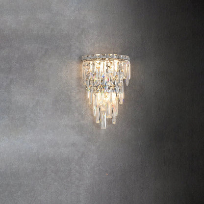 Luxury gold crystal bedside sconce