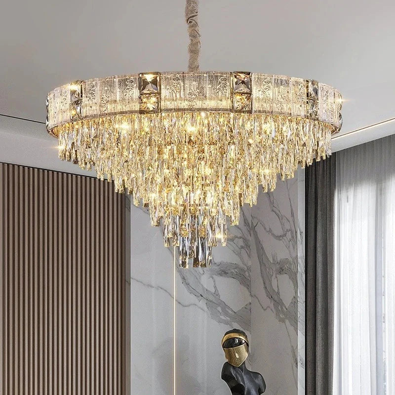 Luxury gold crystal chandelier