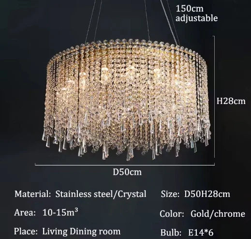 Luxury home crystal flush mount lighting