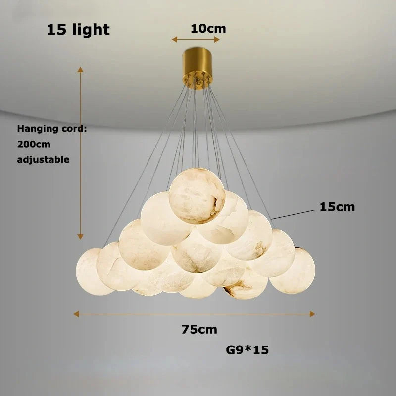 Luxury marble ball pendant light