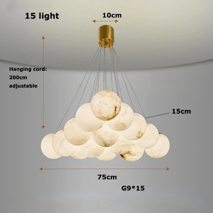 Luxury marble ball pendant light