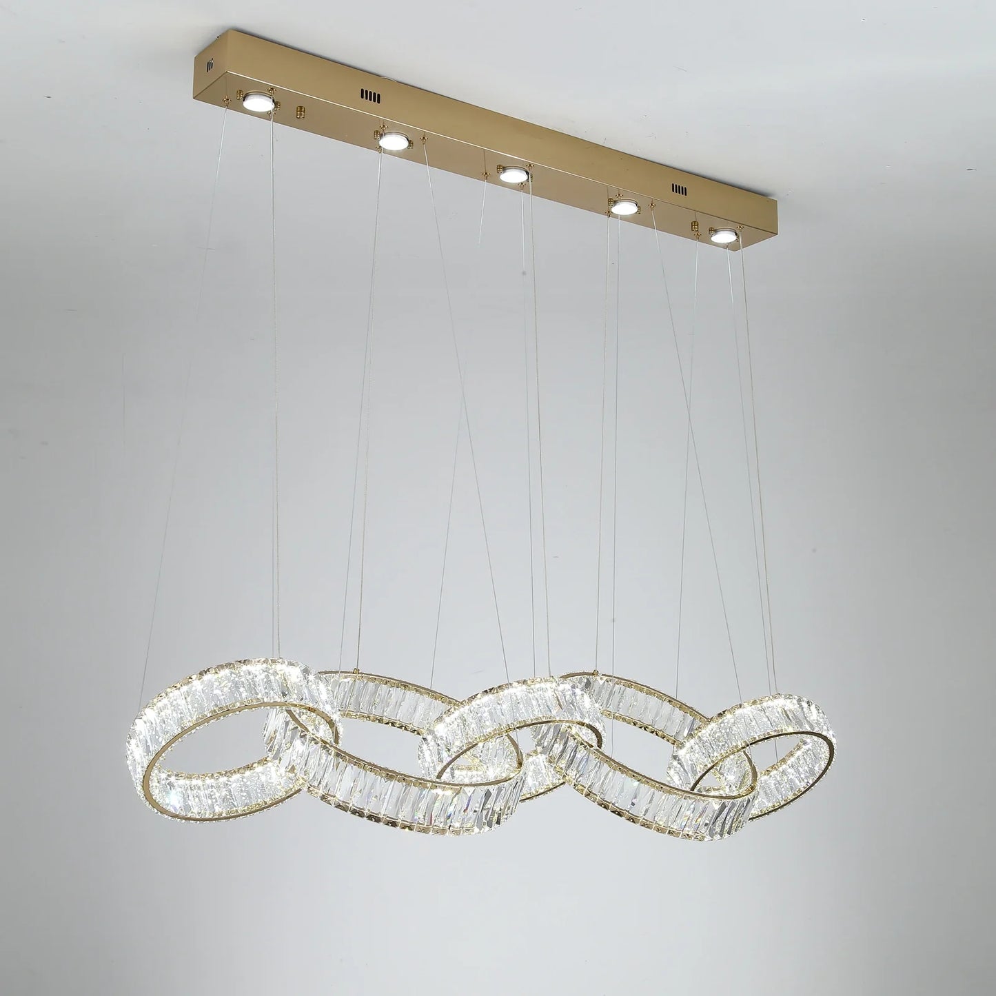 Luxury rectangular crystal ceiling light