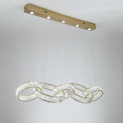 Luxury rectangular crystal ceiling light