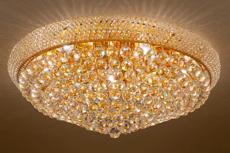 Luxury round crystal LED chandelier