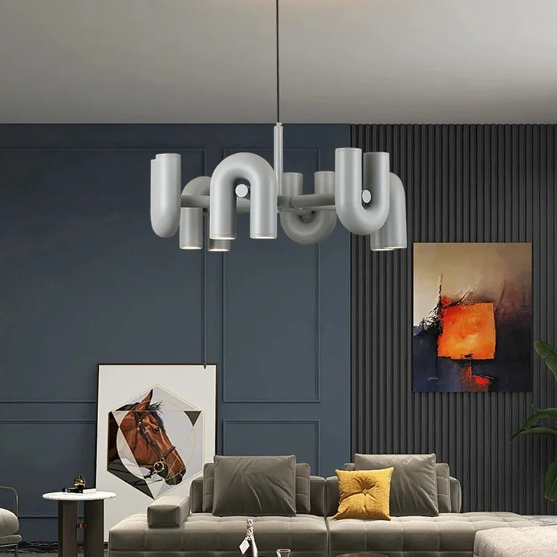 Macarone LED U-shaped pendant close-up