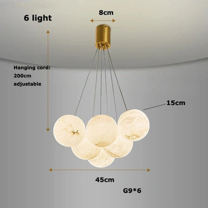 Marble LED hanging lamp side view


Chandelier with 