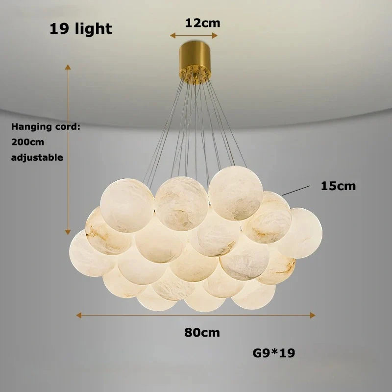 Marble ceiling pendant for living room
