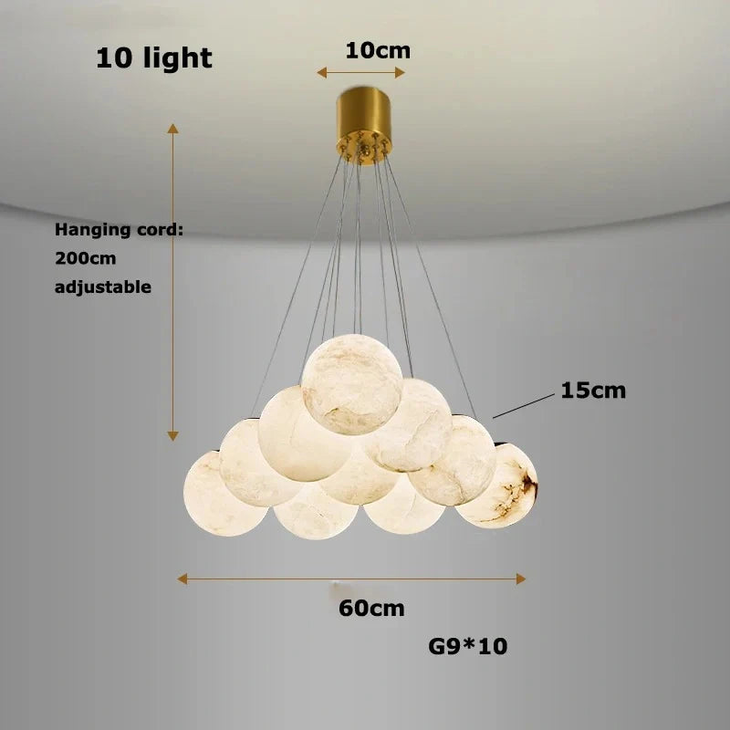 Marble hanging lamp for bedroom