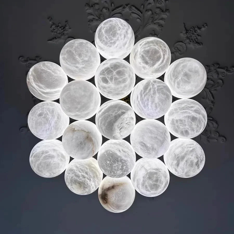 Marble pendant light close-up