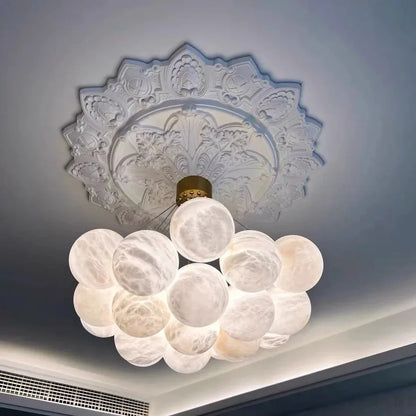 Marble round ball pendant light