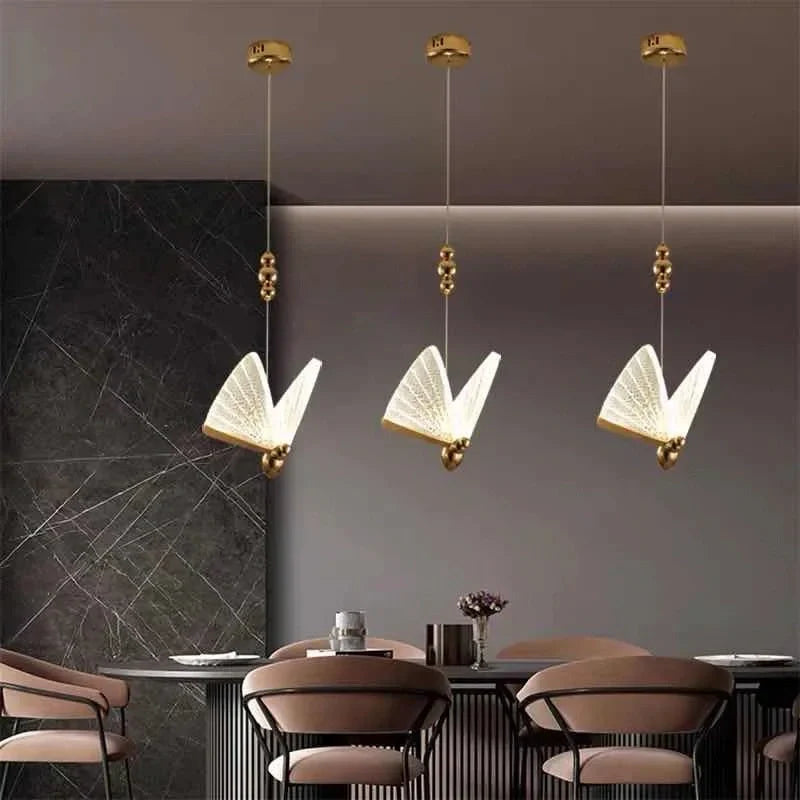 Minimal LED hanging light butterfly theme