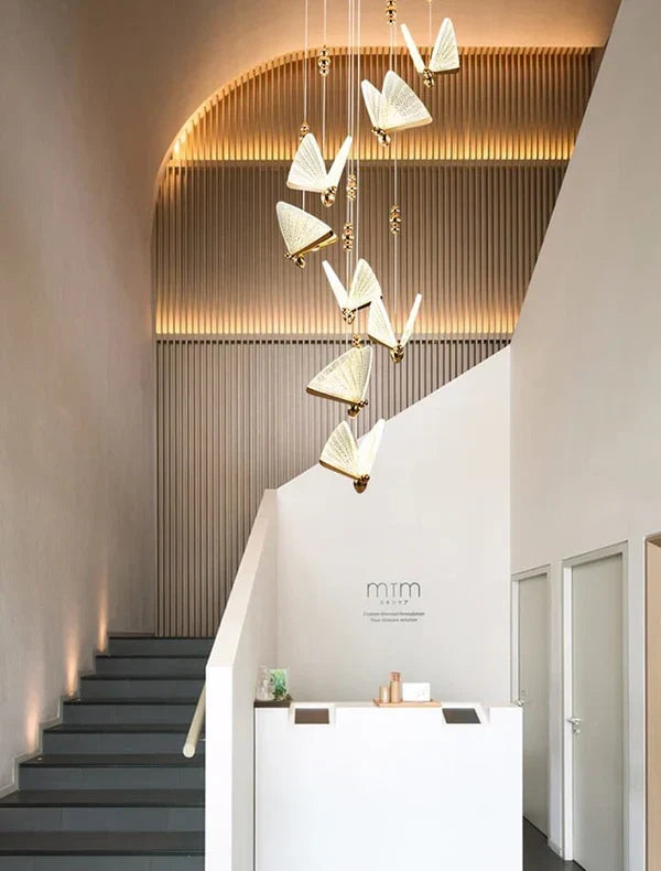 Minimal hanging lamp with butterfly design