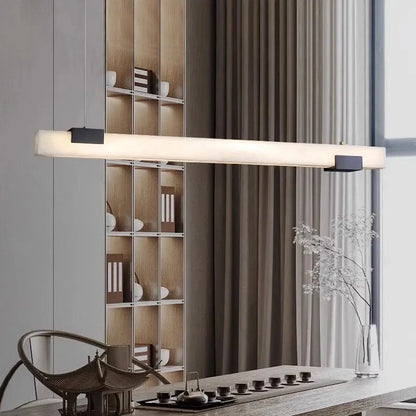 Minimalist LED alabaster hanging light