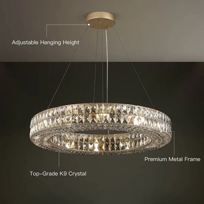 Modern K9 crystal chandelier interior view