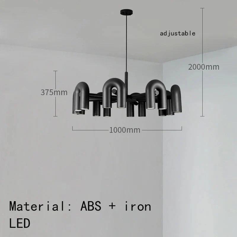 Modern LED U-shaped hanging fixture