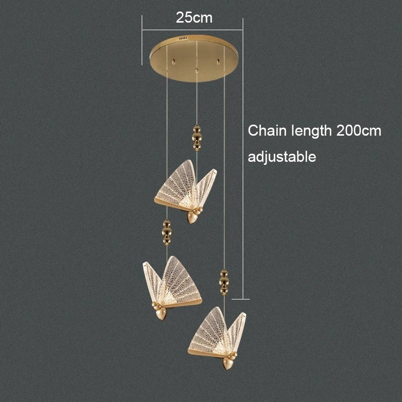 Modern LED butterfly hanging light