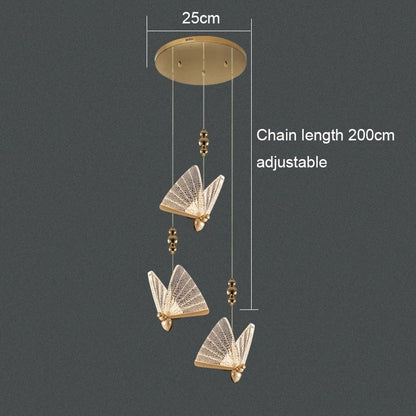 Modern LED butterfly hanging light