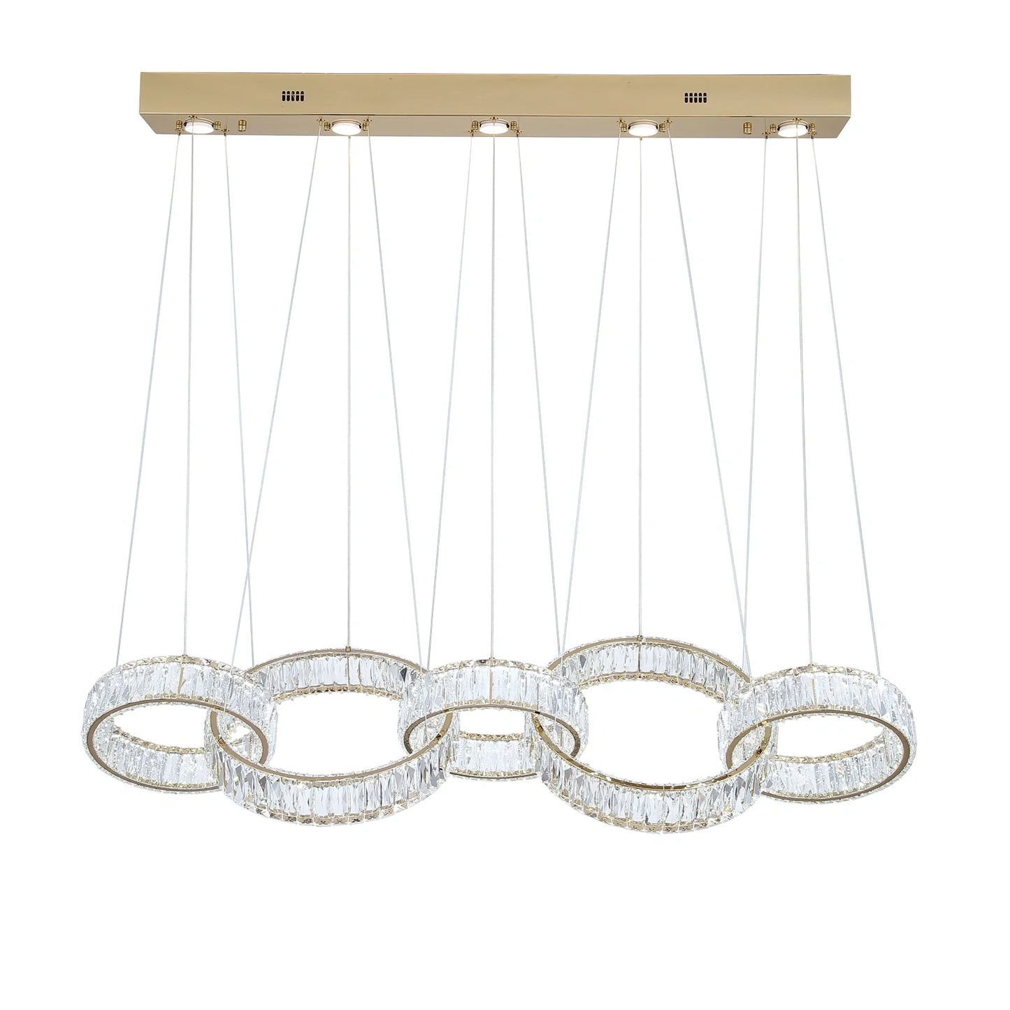 Modern LED crystal chandelier installed