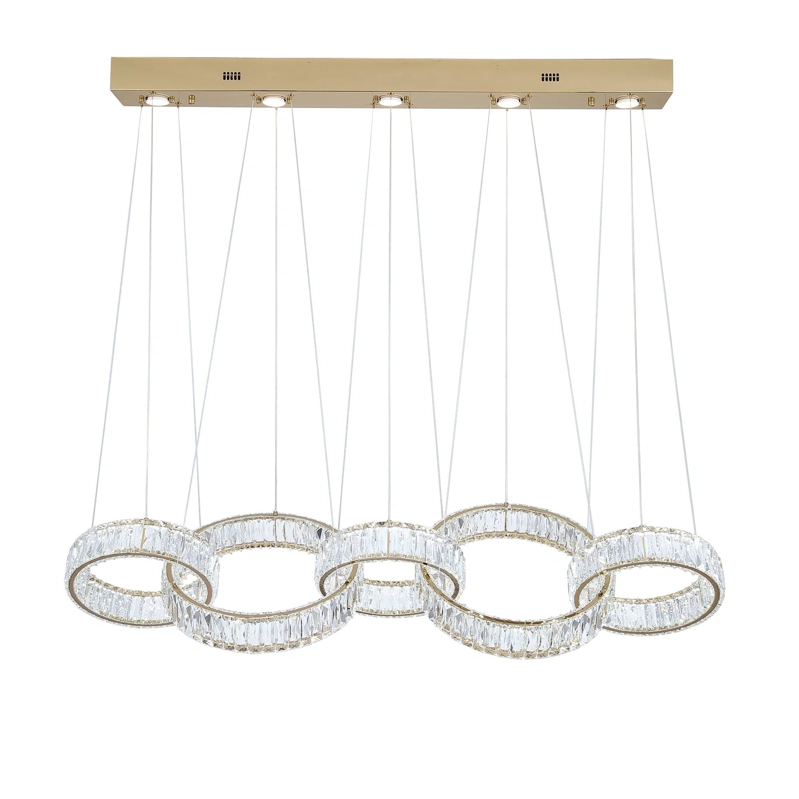 Modern LED crystal chandelier installed