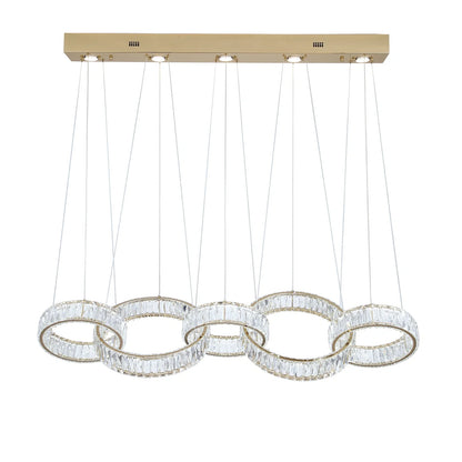Modern LED crystal chandelier installed