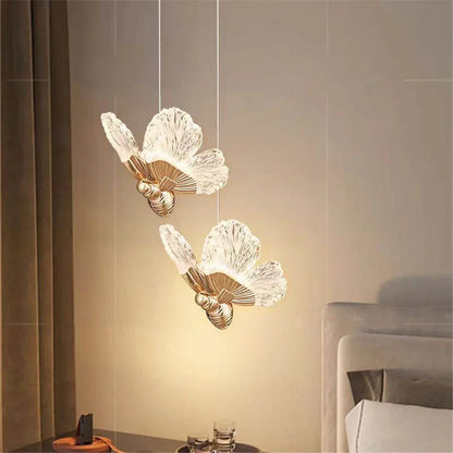 Modern acrylic butterfly LED pendant light