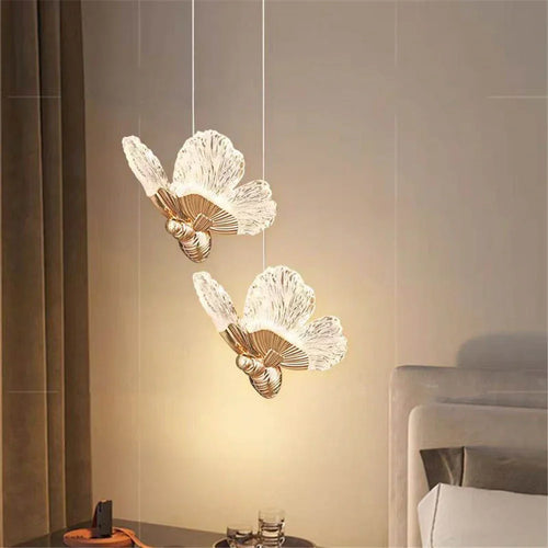 Modern acrylic butterfly LED pendant light