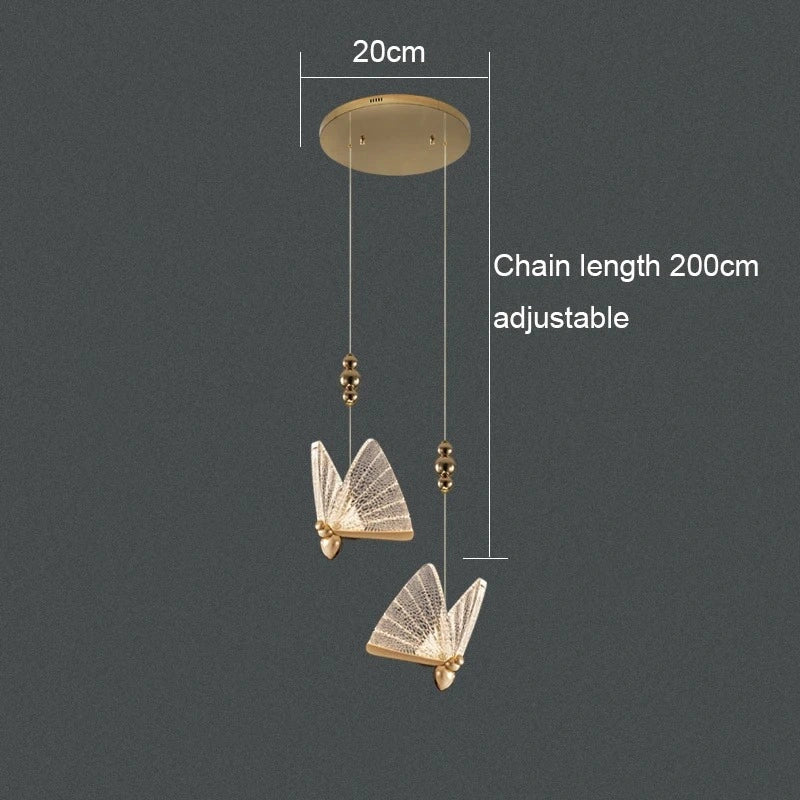 Modern acrylic butterfly ceiling fixture